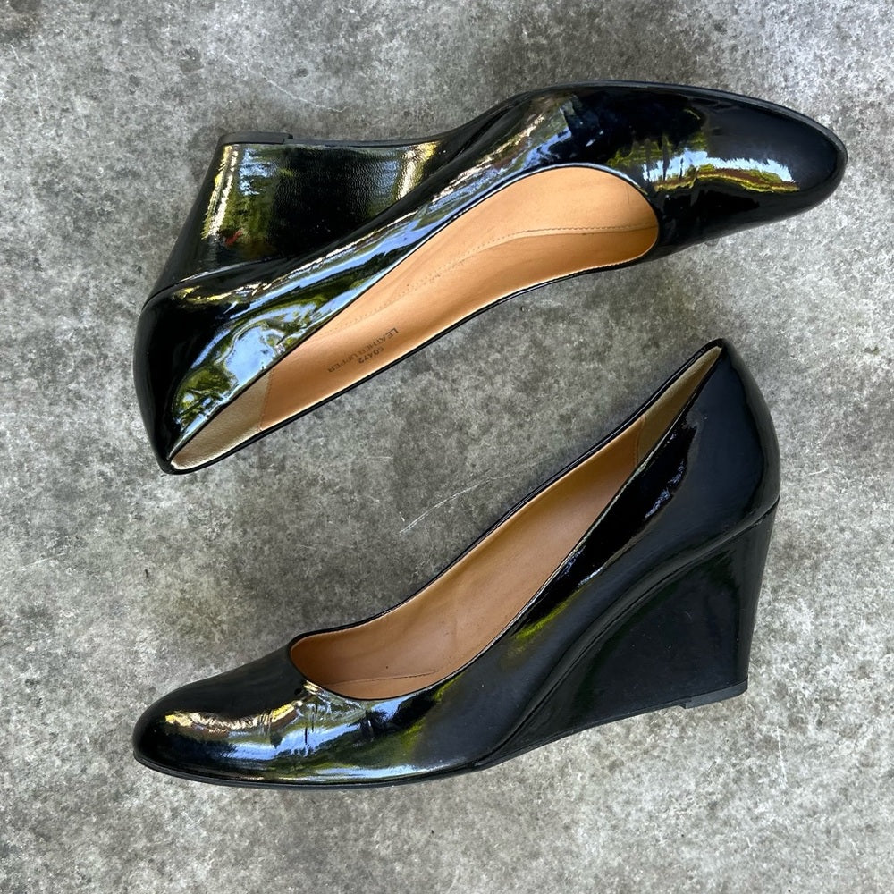 J. Crew Sylvia Patent Leather Wedges size 8.5