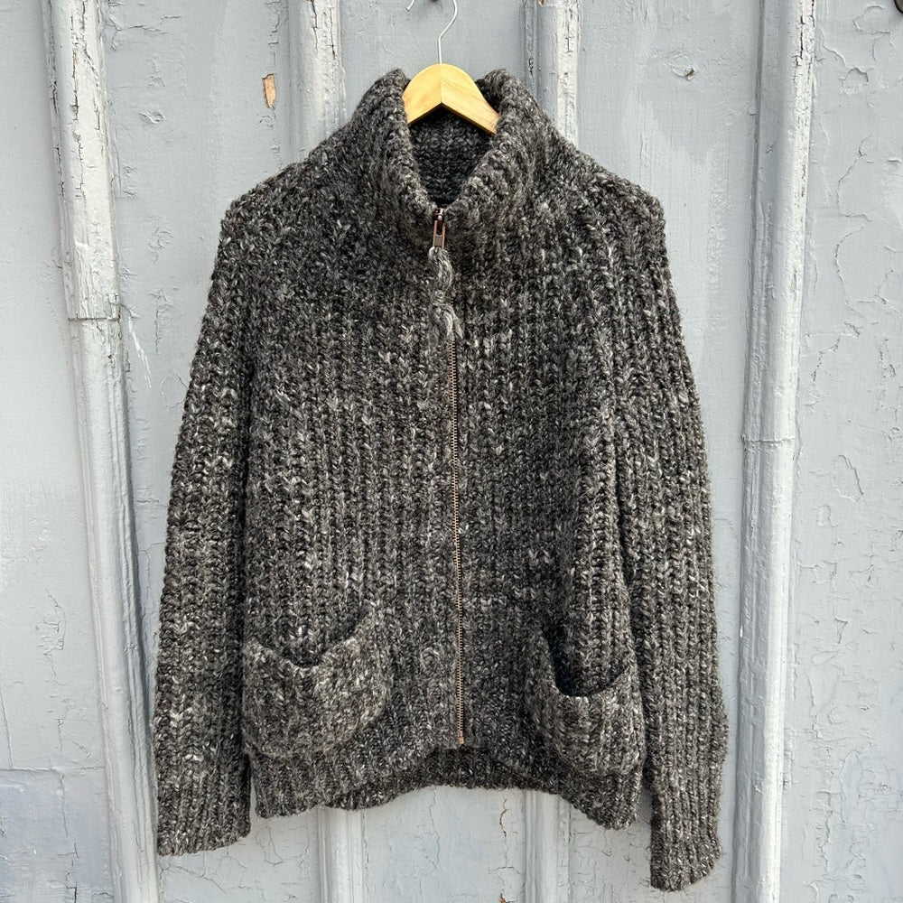 Wilfred Free Wool Alpaca Zip Front Sweater, size Xs (Fits oversized)