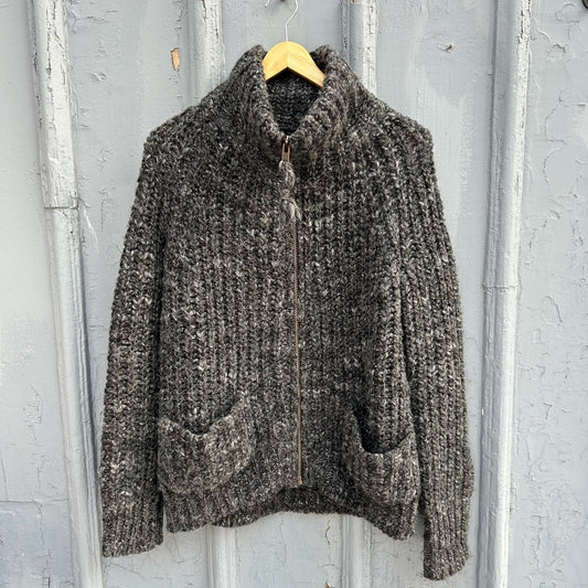Wilfred Free Wool Alpaca Zip Front Sweater, size Xs (Fits oversized)