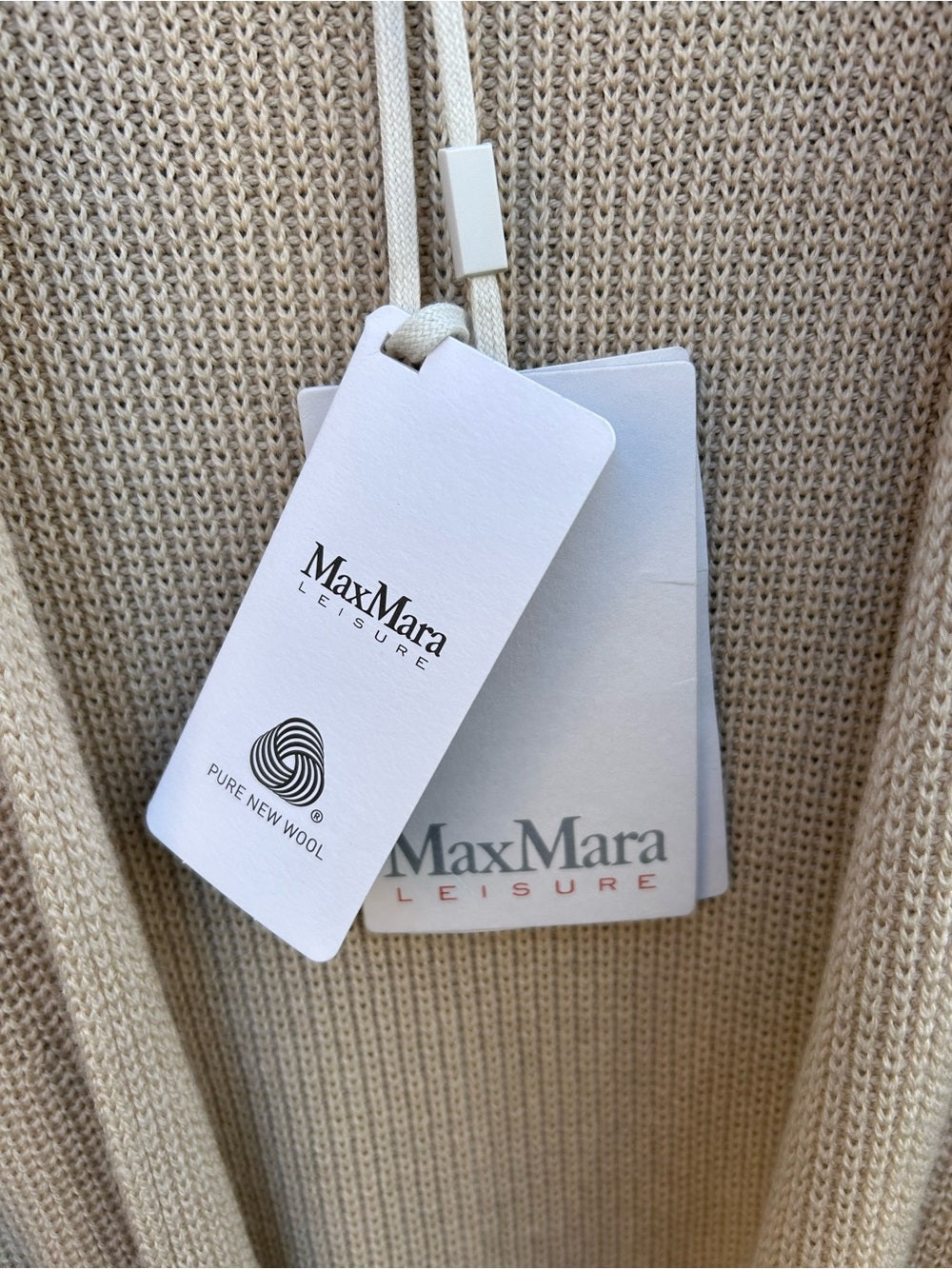 Max Mara Leisure Knitted Wool Waistcoat, BNWT, Taupe, size S