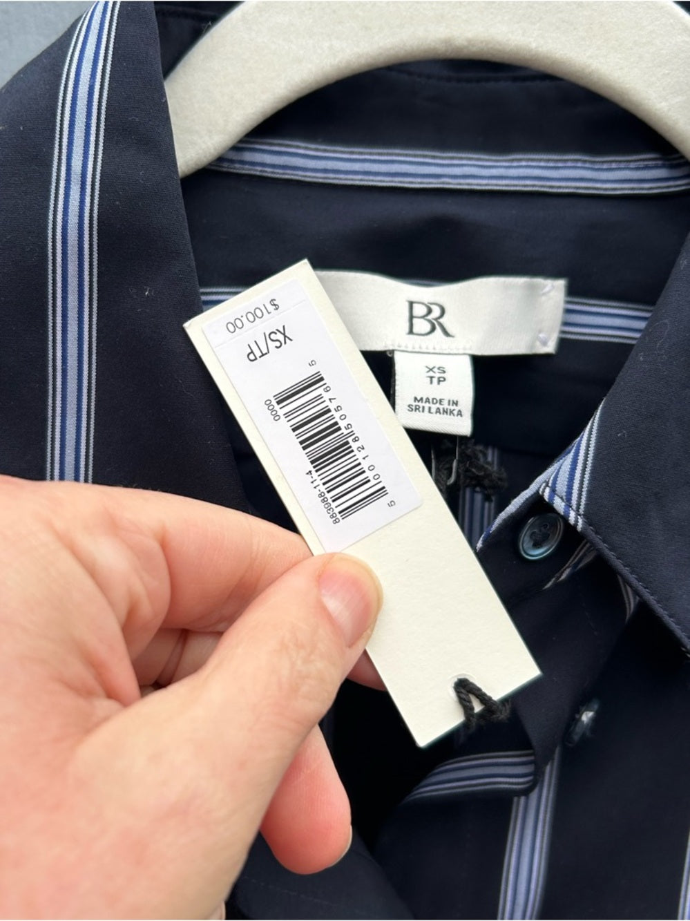 Banana Republic The Perfect Shirt Blue Cotton striped Button-down, BNWT, size XS