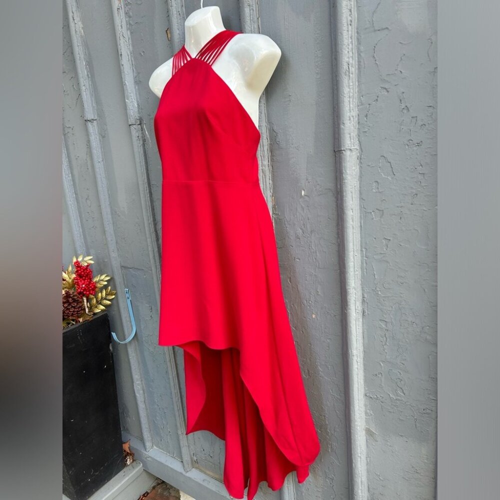 Halston Heritage Red High Low Dress, size 6