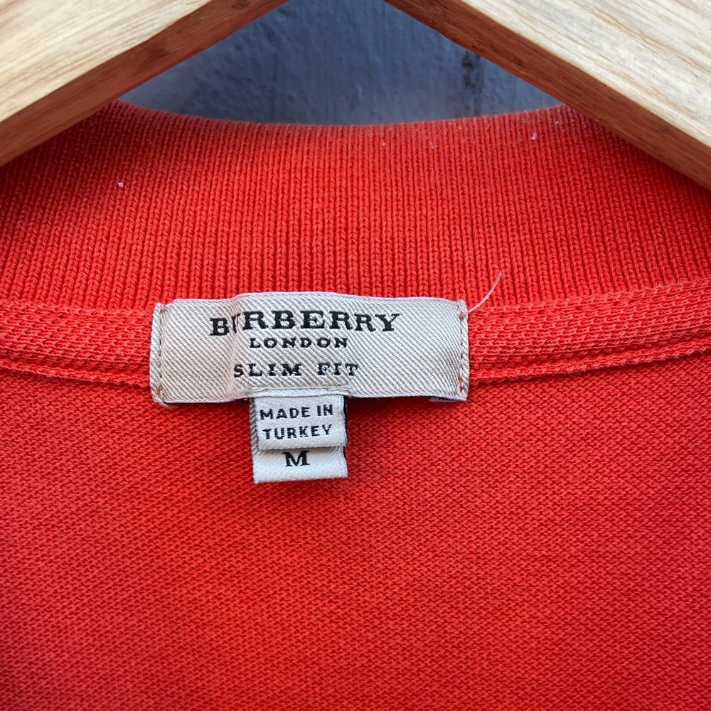 Burberry Tangerine Orange Polo Shirt, size M