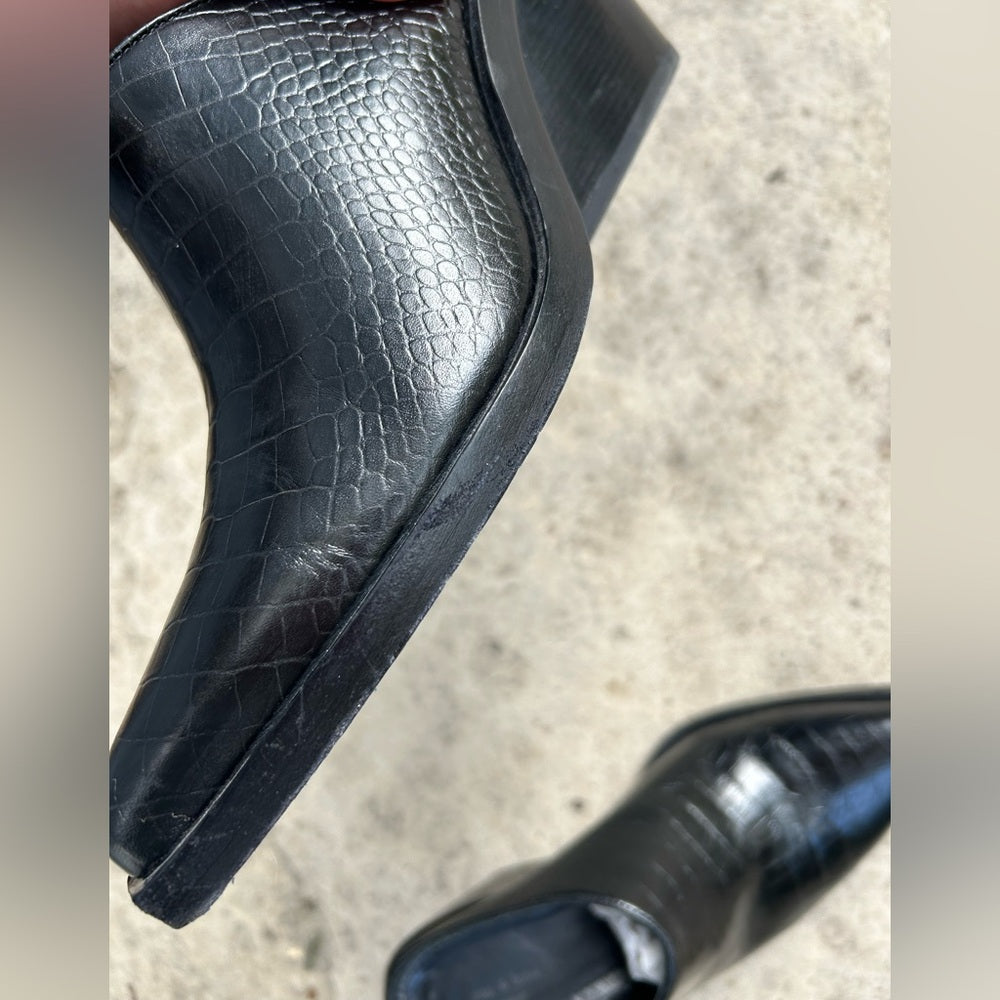 rag & bone Santiago snakeskin slide boots, size 38