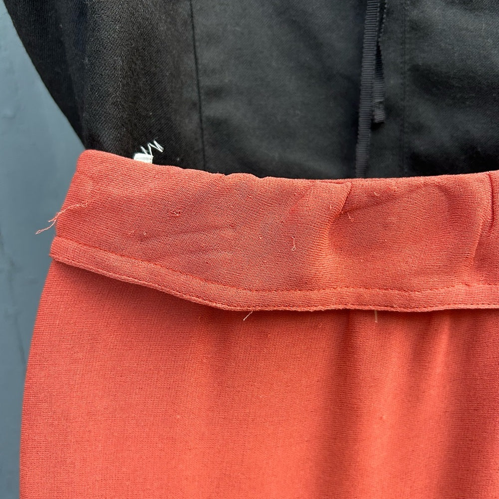 FENDI Orange Ruffle Front Silk Skirt, size 44