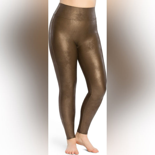 SPANX Brown Faux Leather Legging, size XL