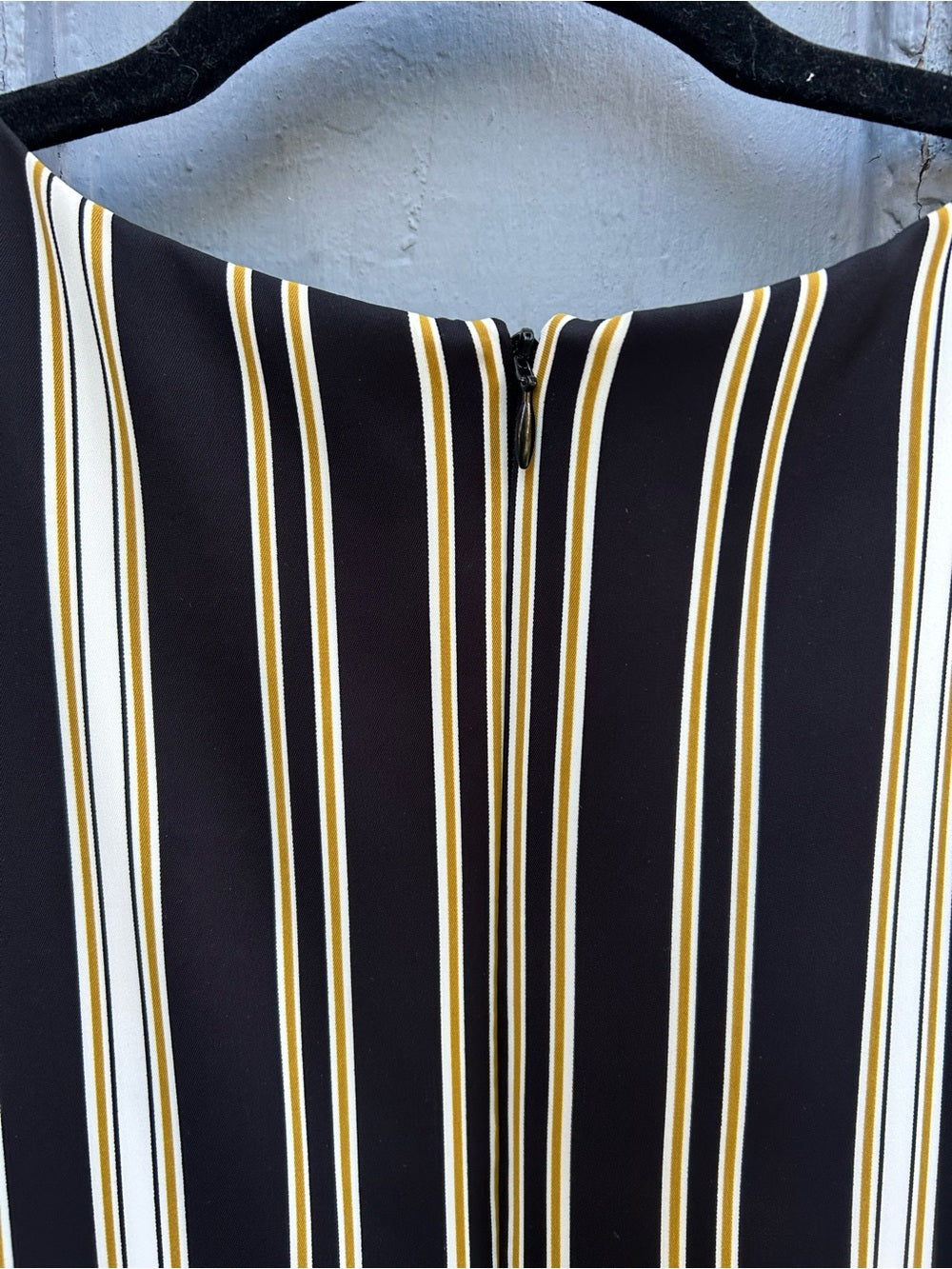 Joseph Ribkoff Black & Gold Stripe Jumpsuit, Size 16