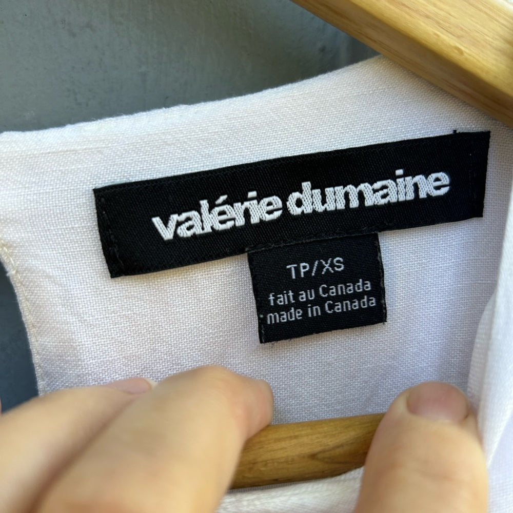 Valerie Dumaine Dionne Linen blend black and white dress, size XS (oversized)