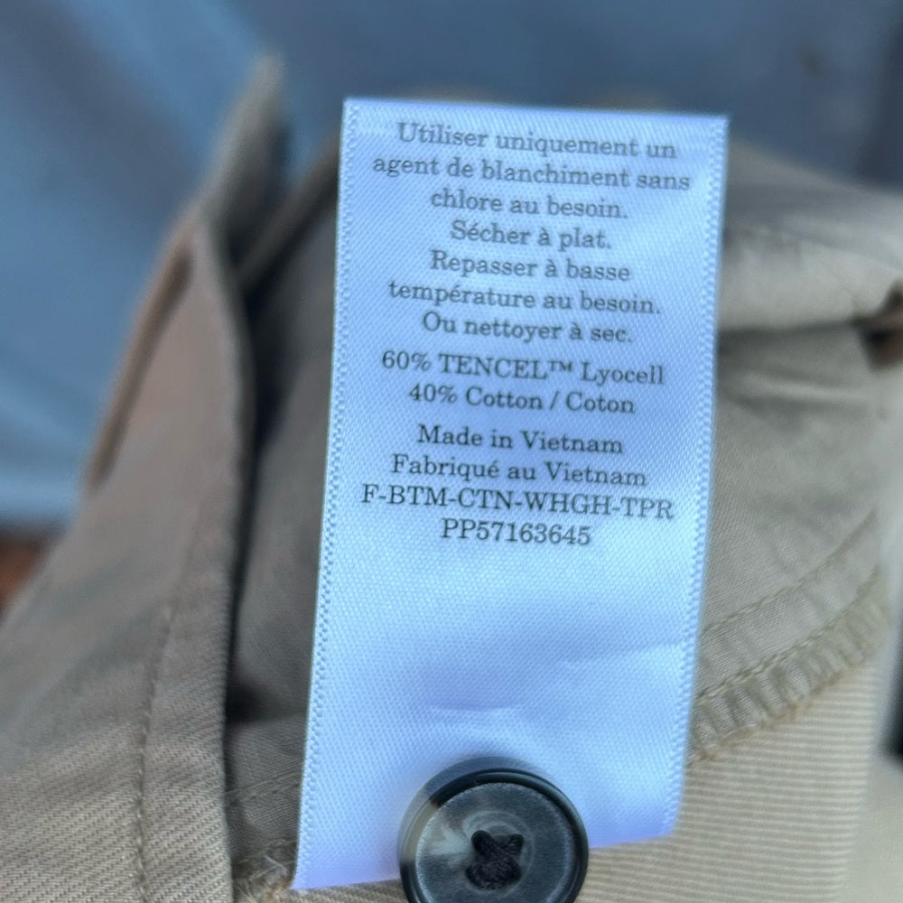 Everlane Way High Khaki Tapered chino, size 6