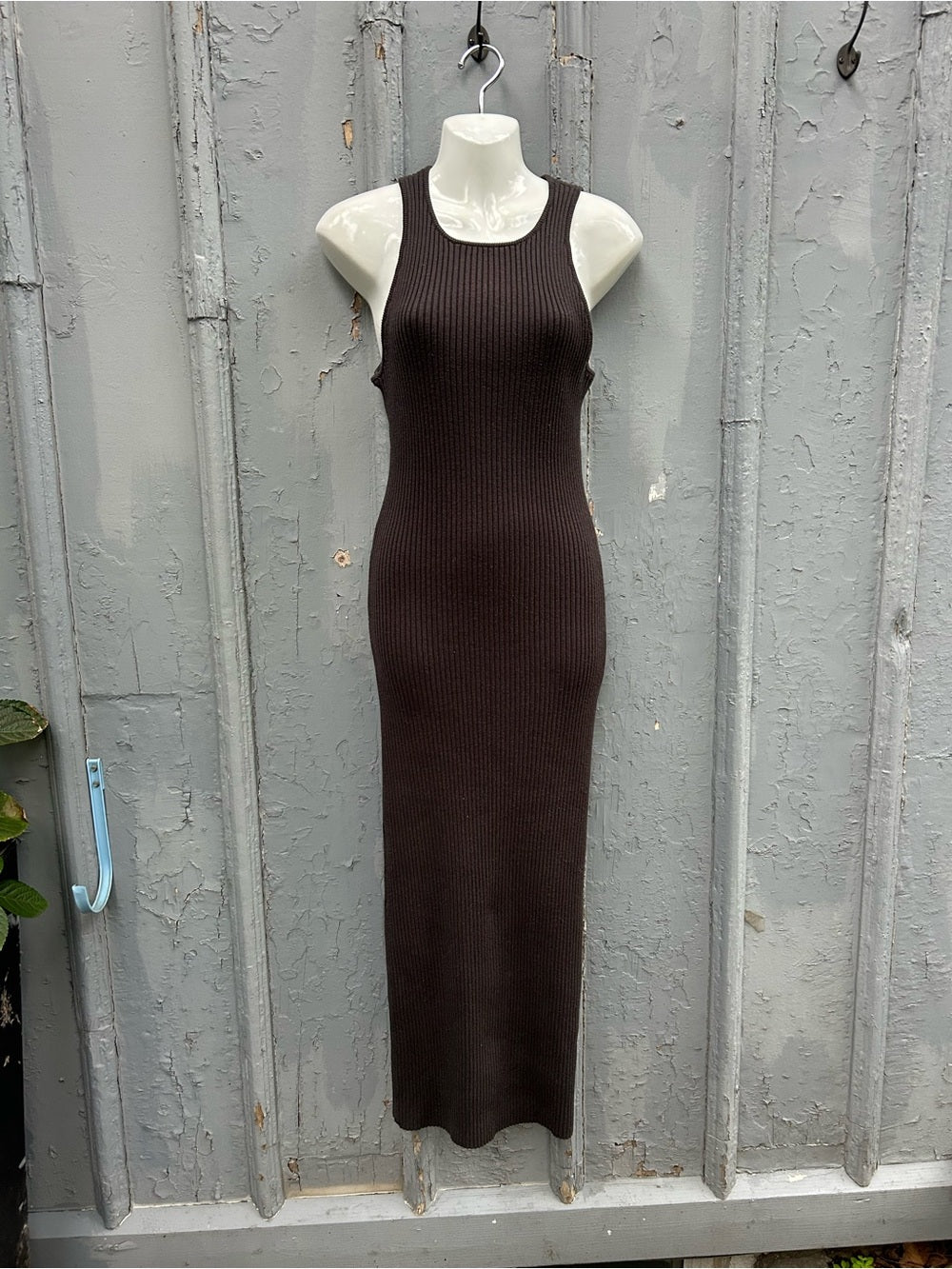 Rhythm Grey Ribbed Tank Dress, Size M