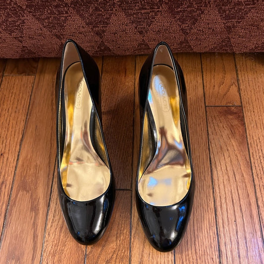 Coach Classic Black Patent Heels, size 7.5