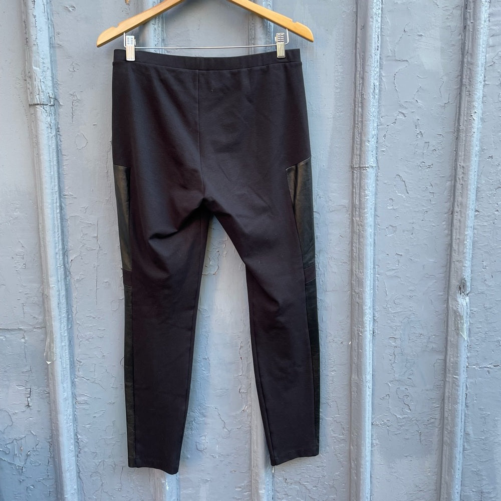 Theory Hasna Leggings with leather sides, Size Large