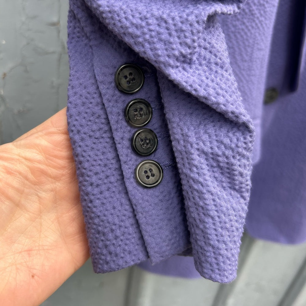 Smythe Texture Scrunch One-Button Blazer, size 2