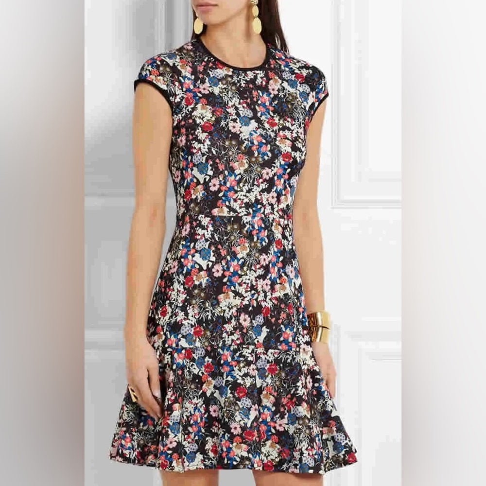 Erdem Darlina Floral-Print Flounce Dress, size 8