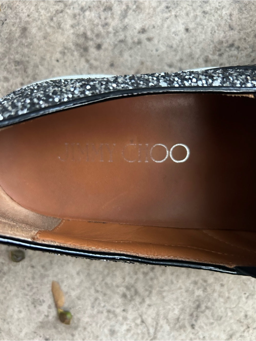 Jimmy Choo Sparkle Demi Skate Sneakers, size 38.5 (7.5)