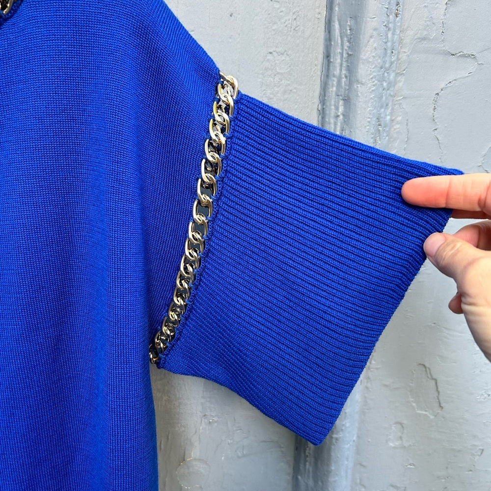 Boutique Moschino Blue Chain Detail Sweater, size S