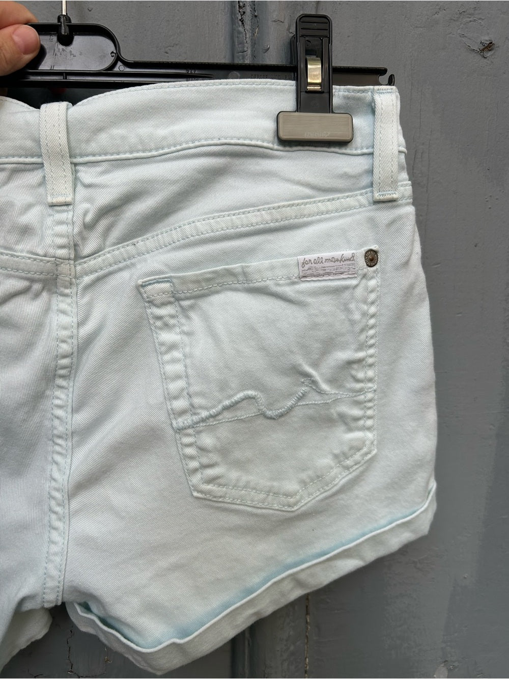 Seven for all Mankind blue denim shorts, size 27