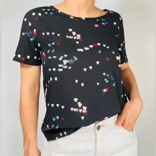 Equipment Femme Heart Tee Blouse, size Xs