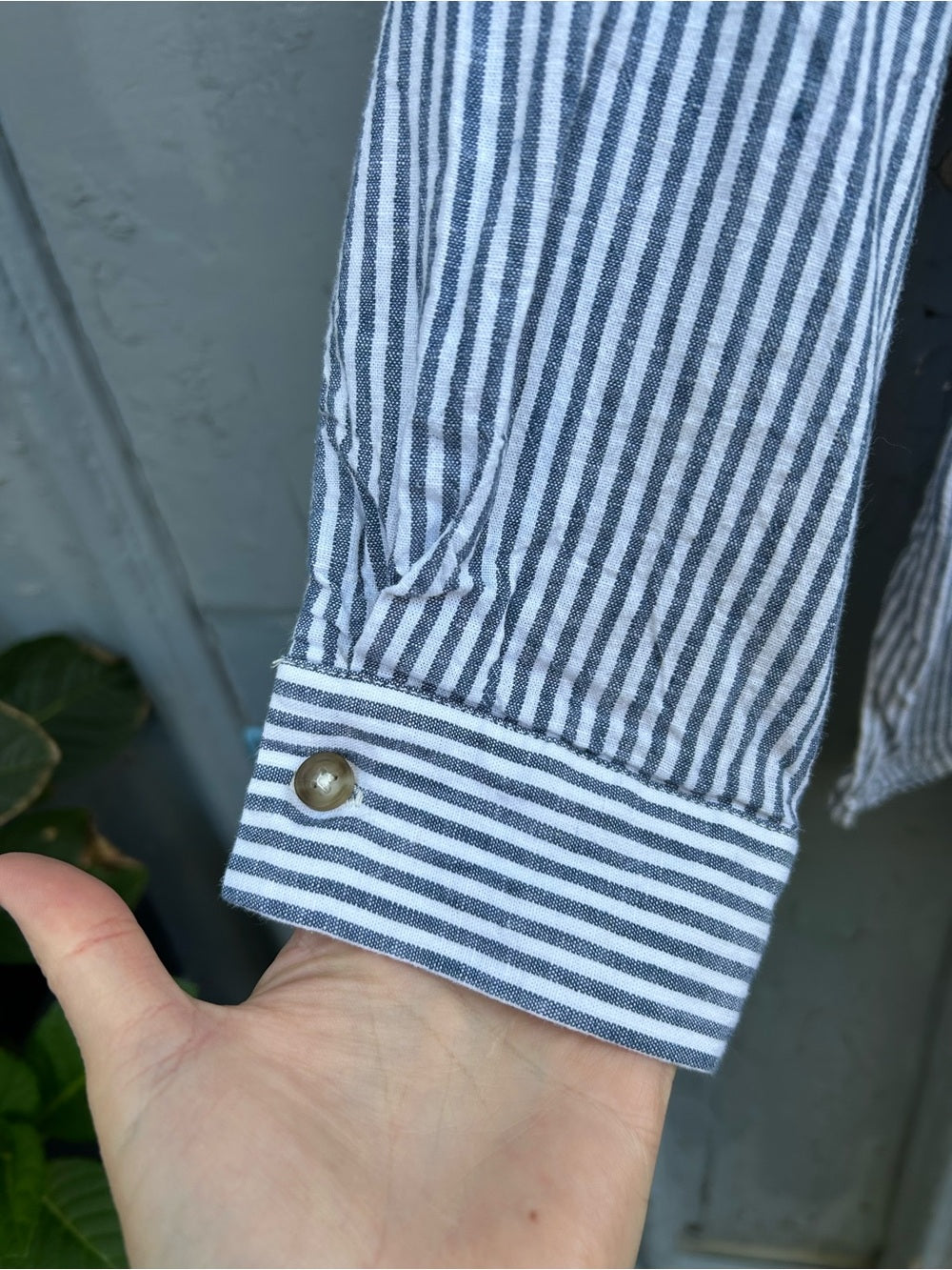 FIG blue & White striped button down, size XL