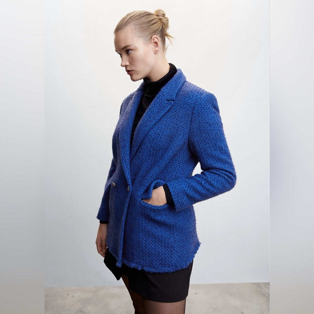 MNG blue Tweed blazer Jacket, size XXL