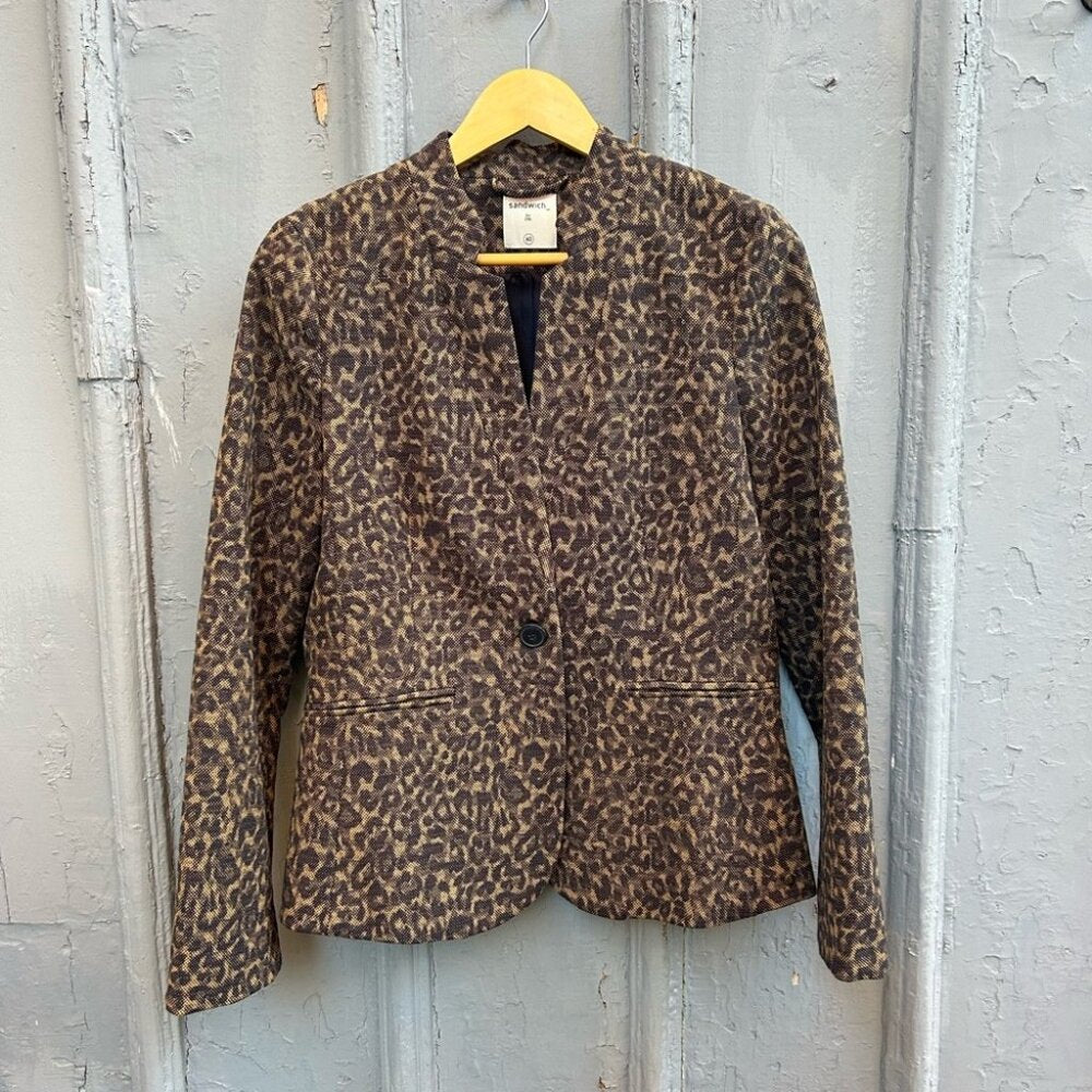 Sandwich Leopard Blazer, size 40 (approx 8)