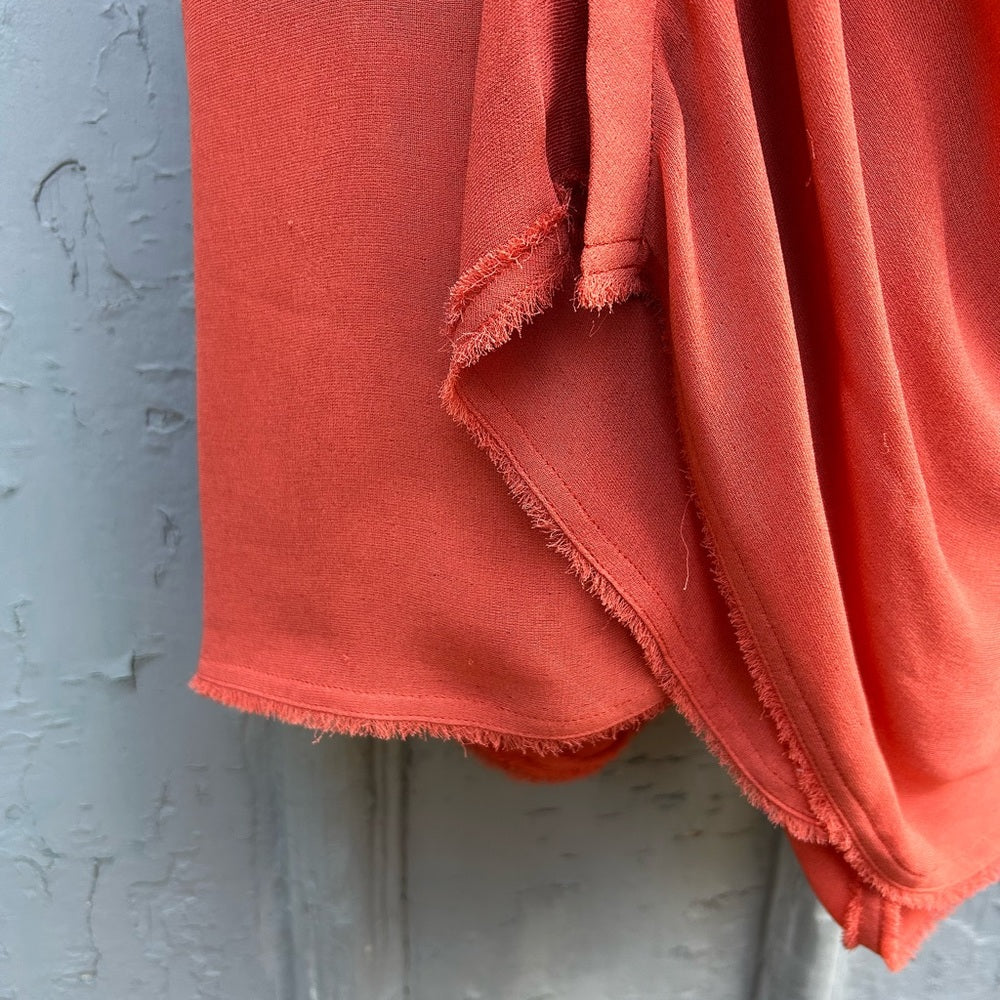 FENDI Orange Ruffle Front Silk Skirt, size 44