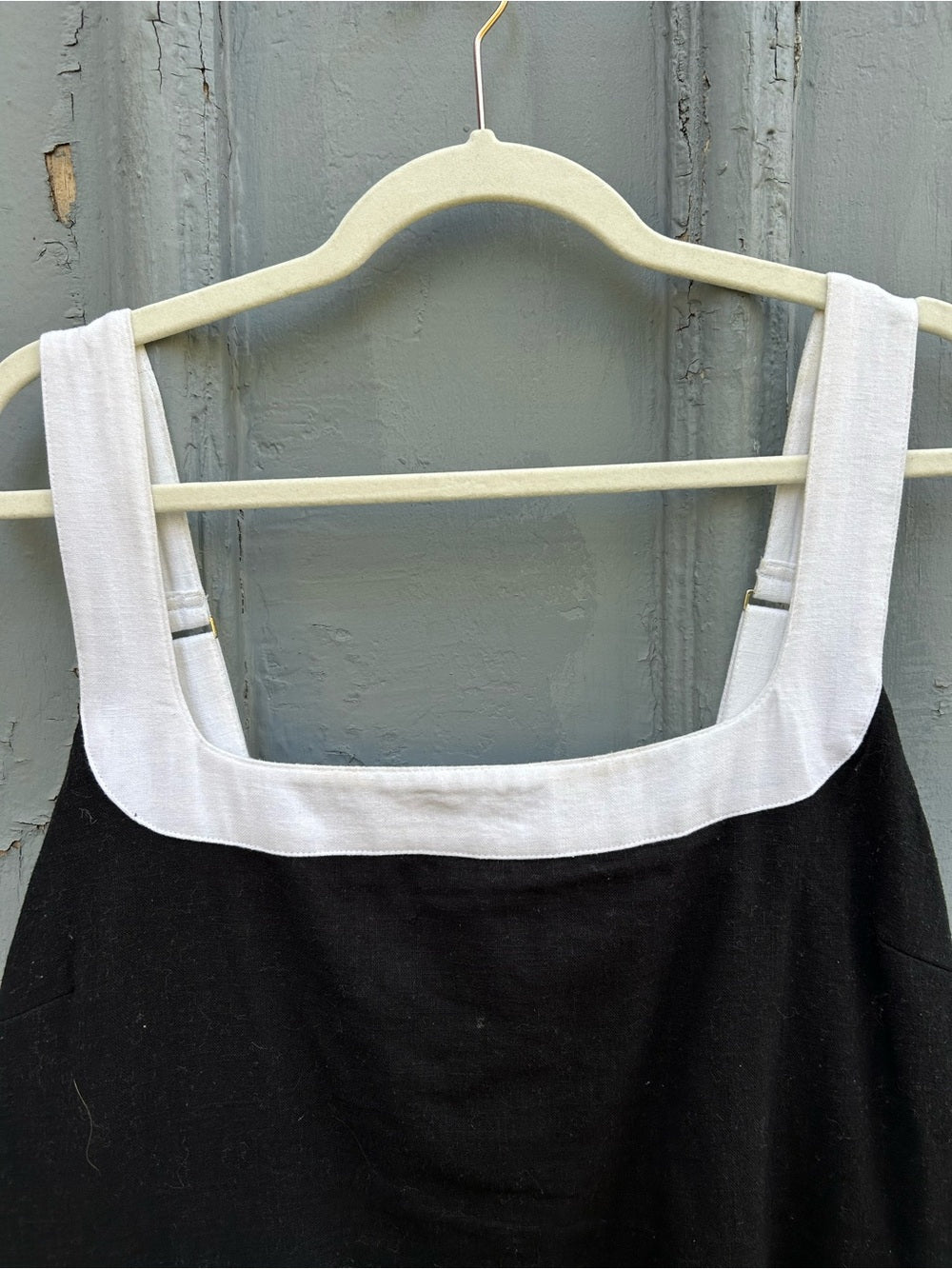 Abercrombie & Fitch Black & White Linen Cotton Smocked Dress, size XL