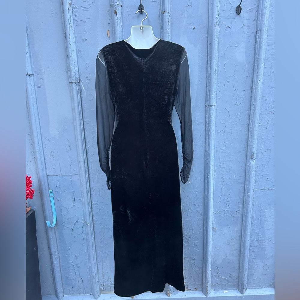 Lida Baday Velvet Bod Con Midi Dress, Size S/M