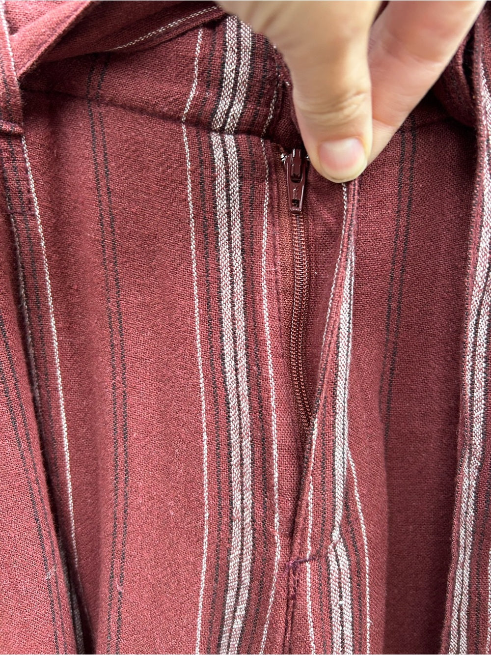 Sanctuary linen blend merlot striped pants, size 29