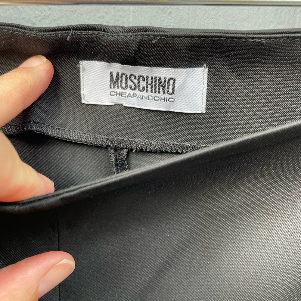 Moschino Black Slim Crop Pants, size 8 (fits small)