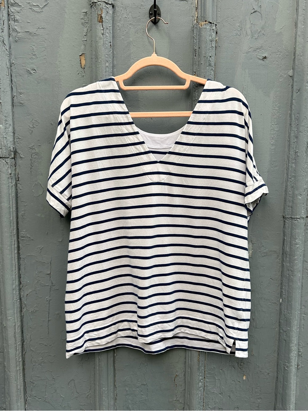 Kit & Ace Back to Front Striped Tee , size L
