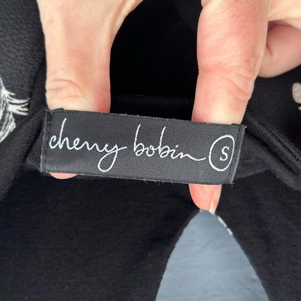 Cherry Bobin black & white feather tank, size S