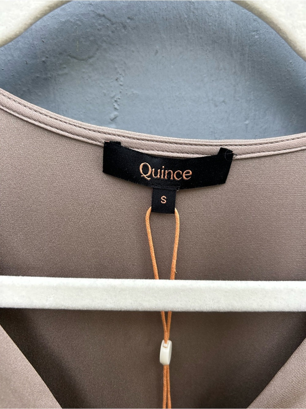 Quince washable silk surplice bodysuit, morel grey, BNWT, small