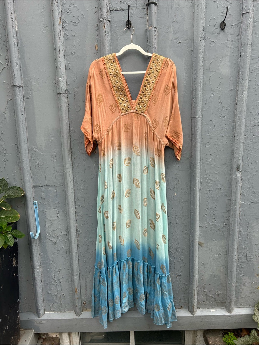 Indian Blue & Desert Rose Dress, free size (M)