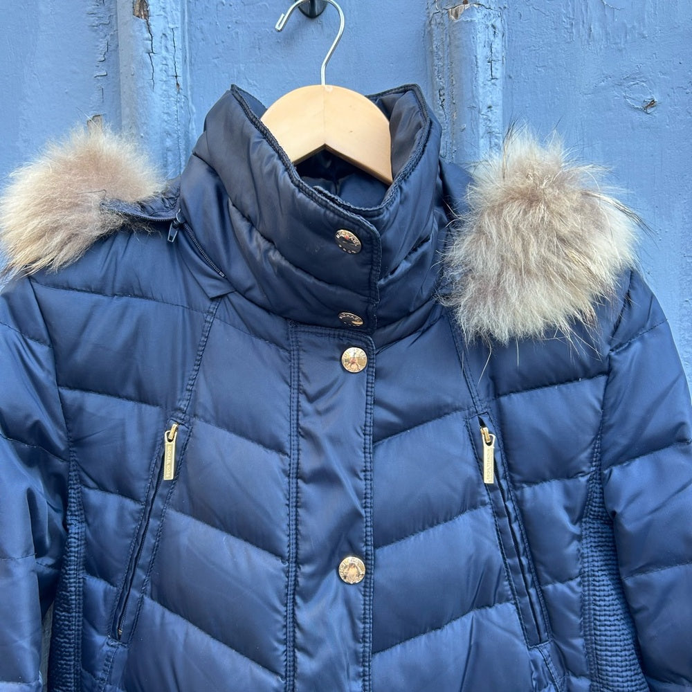 Michael Kors Navy Down Parka, size Small