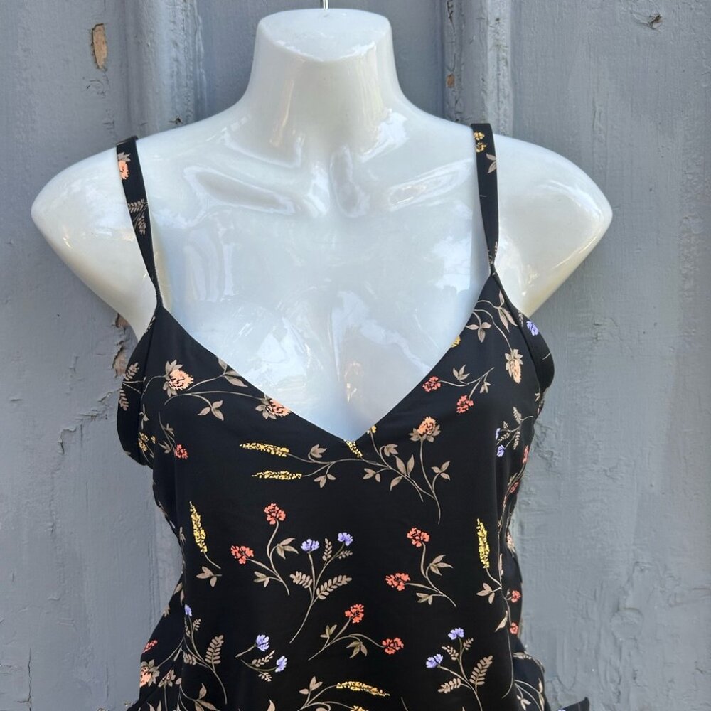 Skye Black Floral Tankini, Small