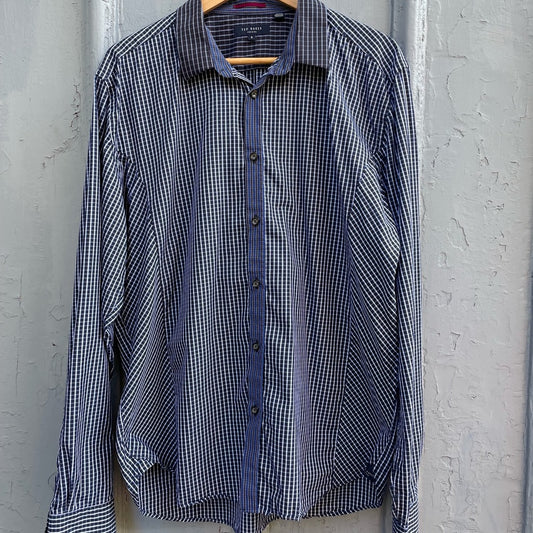 Ted Baker London Blue check collared shirt Ted size 6