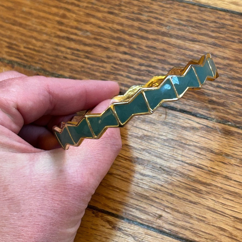 Lanvin Gold Tone Enamel Zig Zag Bracelet