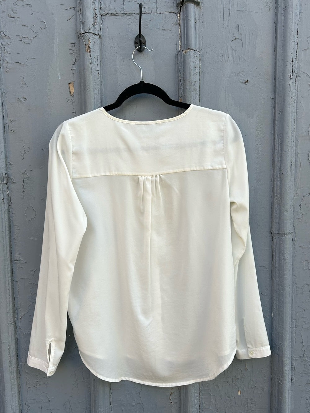 Anine Bing Collarless Sheer buttondown, Small