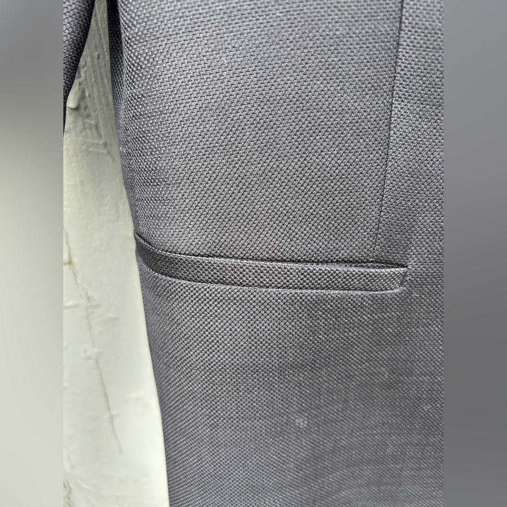 Massimo Dutti Navy Wool Crepe Blazer, size 6
