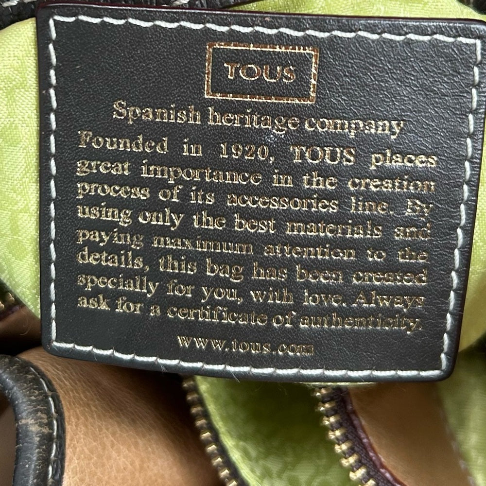 Tous Leather shoulder bag, 16.5”x 11.5”x 6.5”