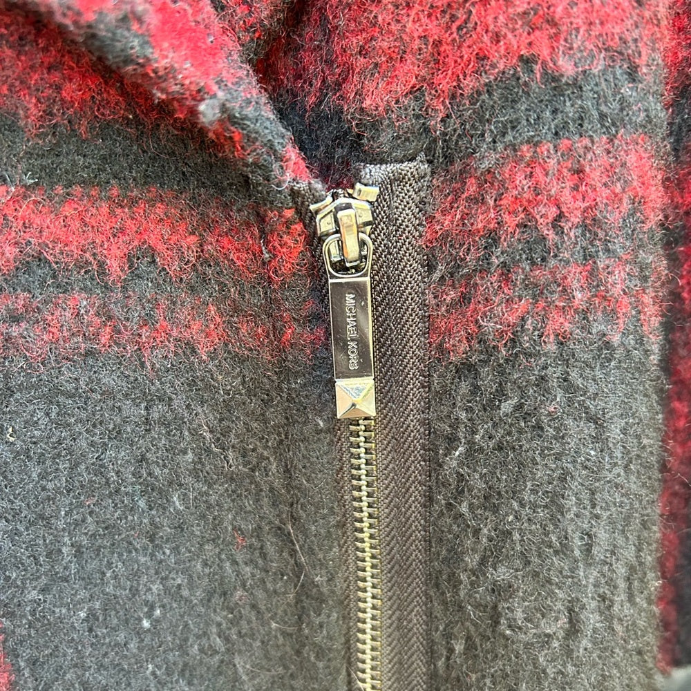 Michael Michael Kors Red Plaid Wool blend Jacket, size XL