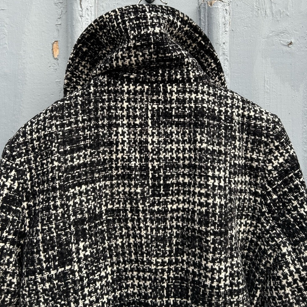 SOIA & KYO Houndstooth Wool Coat, Size XL