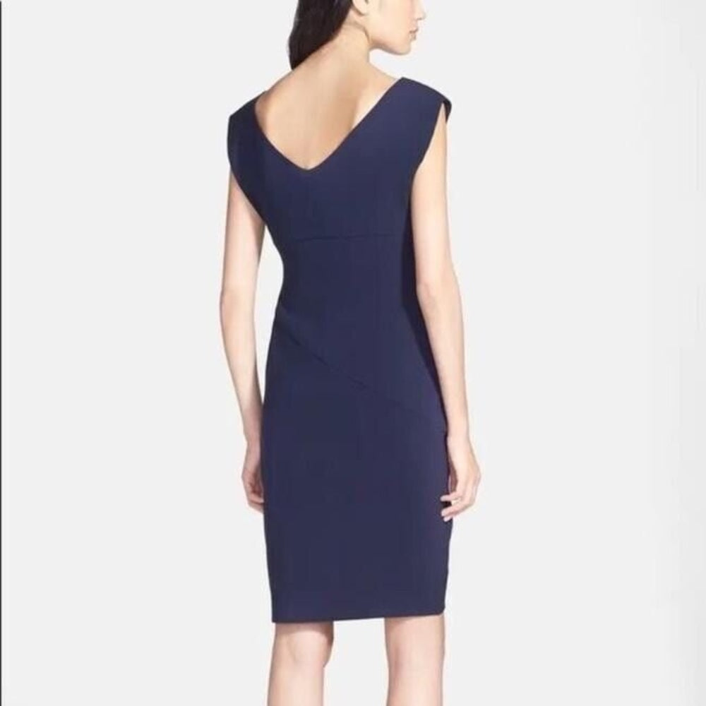 Diane Von Furstenberg Jori Ruched Dress Blue, size 12