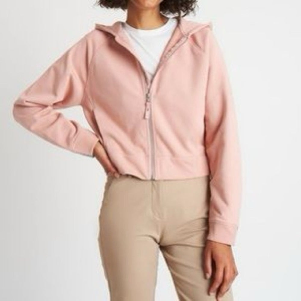 Kit and Ace Dusty Pink Pacific Coast Full Zip Cropped Hoodie, size M