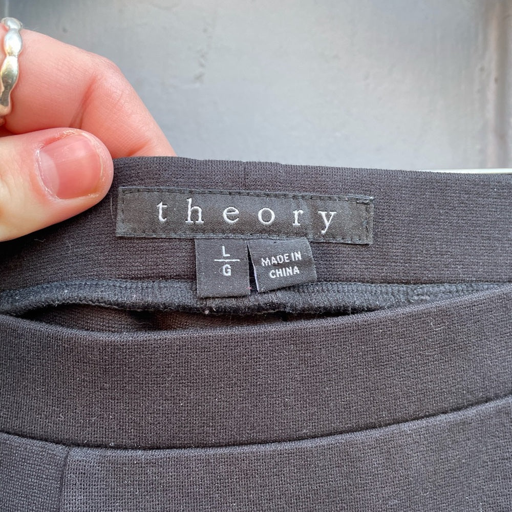 Theory Hasna Leggings with leather sides, Size Large