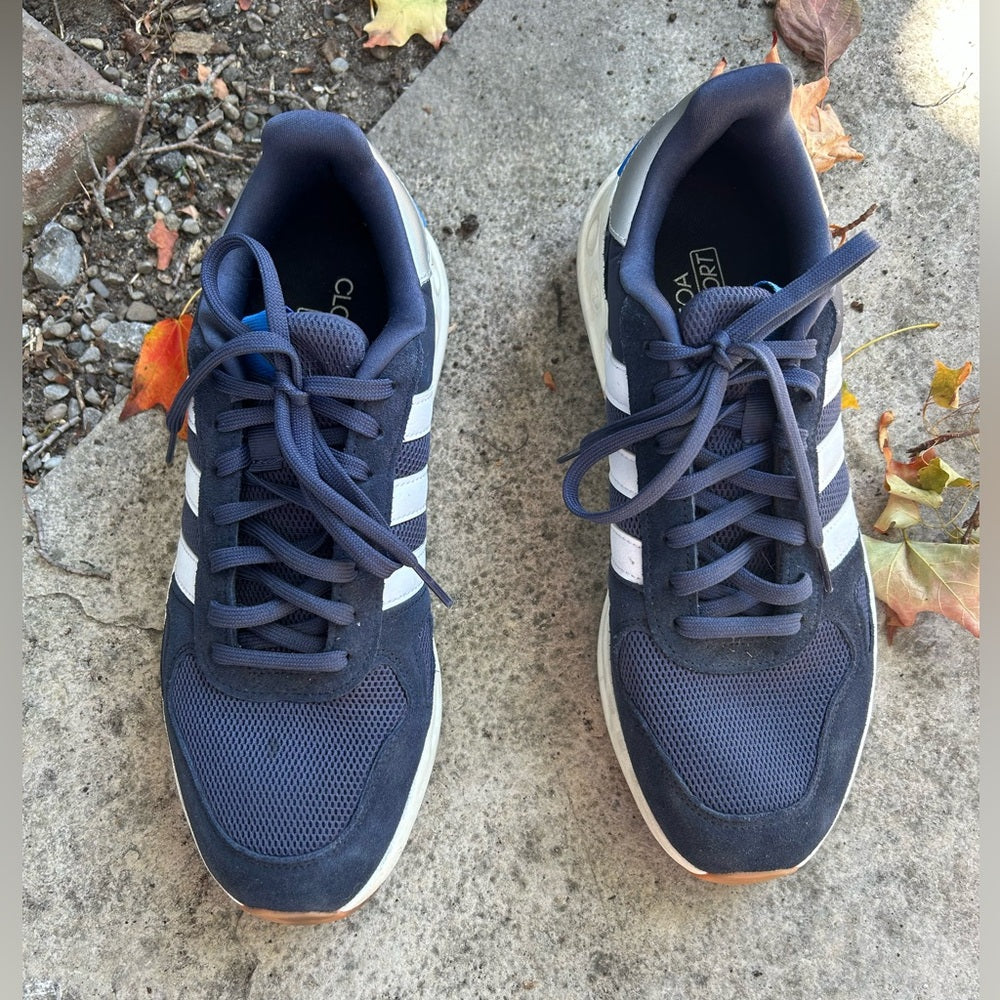 Adidas blue Cloudform Comfort sneakers, size 10.5