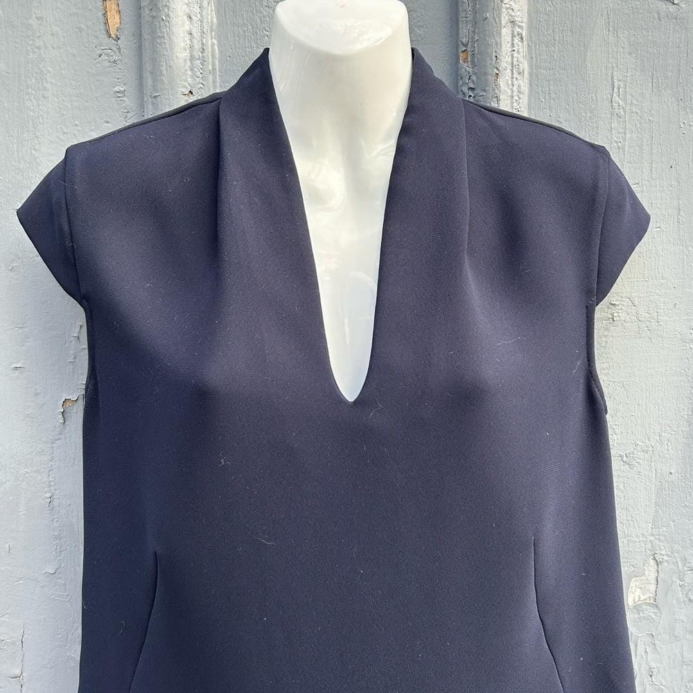 Whistles Paige V-Neck Crepe Shift Dress, size 2