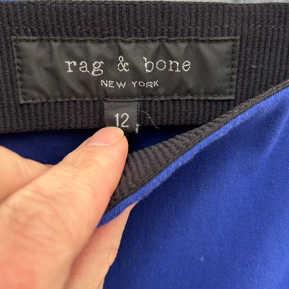 rag & bone Simone Electric Blue Equestrian Stretch Pants, size 12