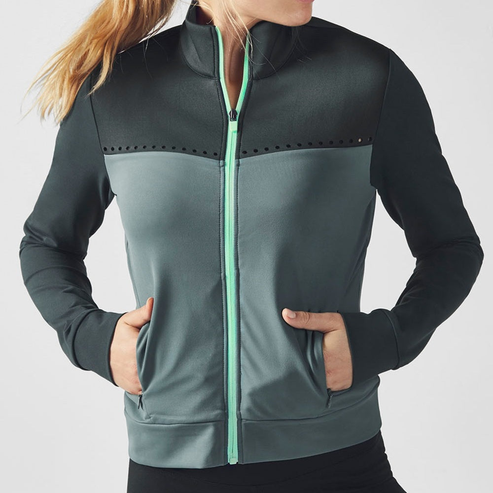 Fabletics green Cleo jacket, size M